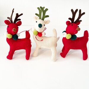 Set of 3 Target Knit Reindeer Ornaments